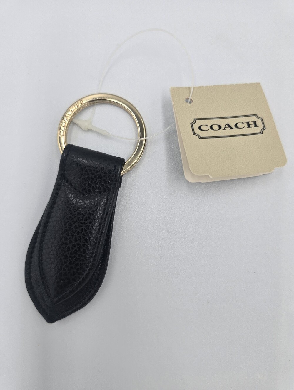 Vintage COACH 4481 Madison Key Fob Black Pebbled Leather Made In Italy NWT RARE